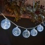 SG XMAS : GLITTERBALL STRING LIGHTS SILVER