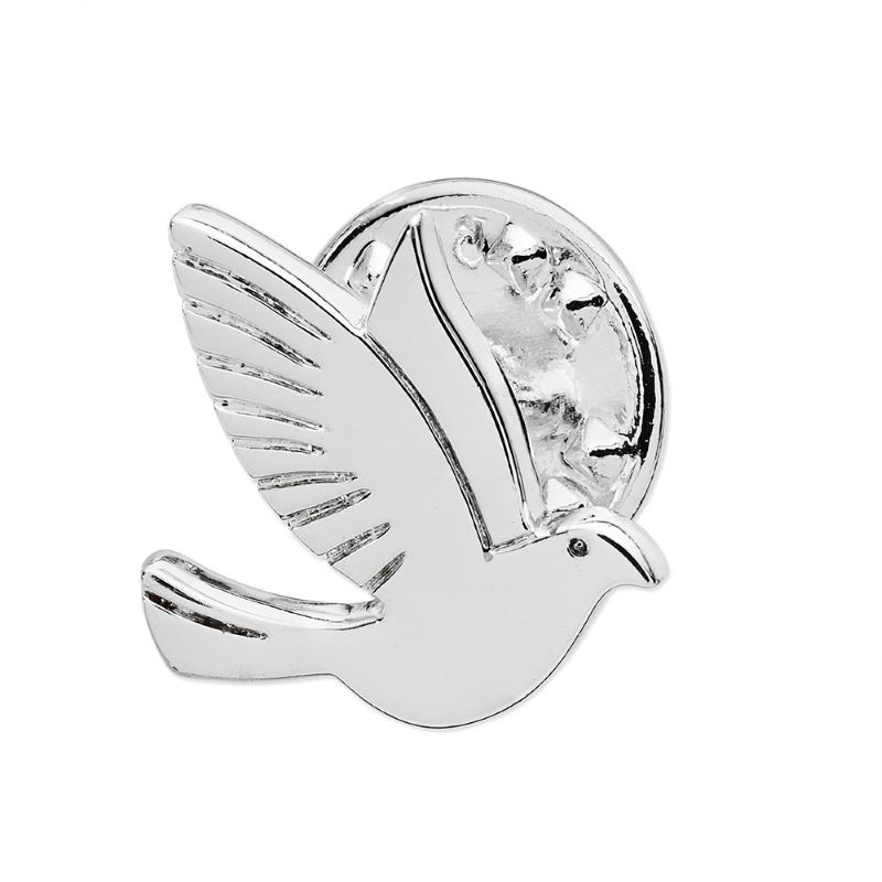 Tipperary Crystal : Dove Lapel Pin - Silver