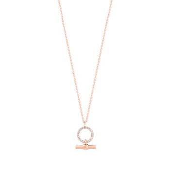 Tipperary Crystal : Circle & Bar Pendant in Rose Gold