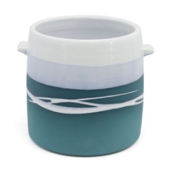 PAUL MALONEY POTTERY TEAL UTENSIL TIDY