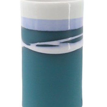 PAUL MALONEY POTTERY TEAL STEM VASE