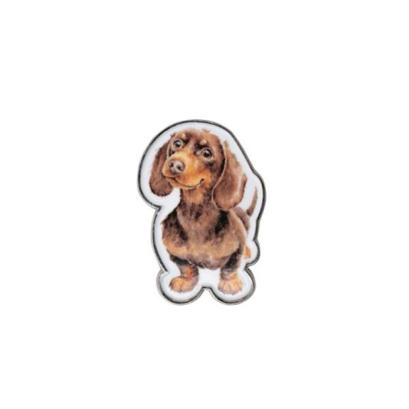 Wrendale Little Sausage Dog Pin Badge