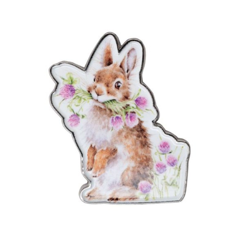 Wrendale Head Clover Heels Rabbit Pin Badge
