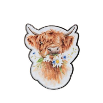 Wrendale Daisy Coo Highland Cow Pin Badge