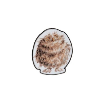 Wrendale Round Owl Pin Badge