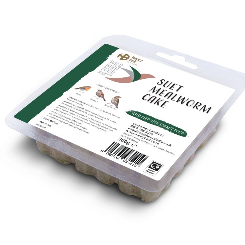 Henry Bell Bird Food - Suet Mealworm Cake