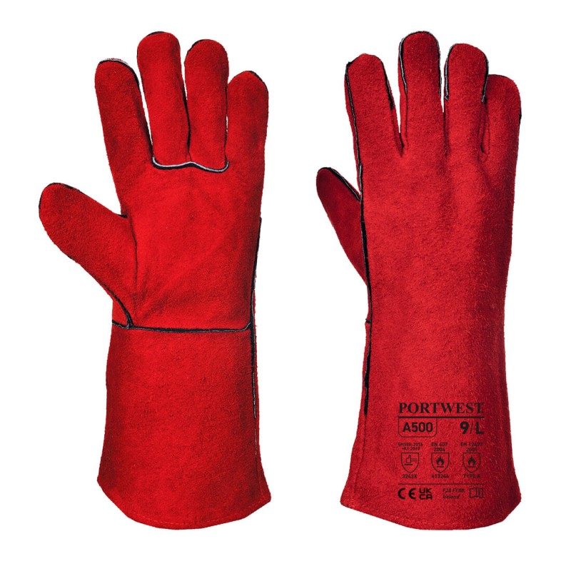 Welders 210 Split Leather Red Gauntlet