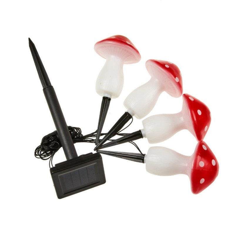 FAIRY MUSHROOM STAKE LIGHTS - SET OF 4