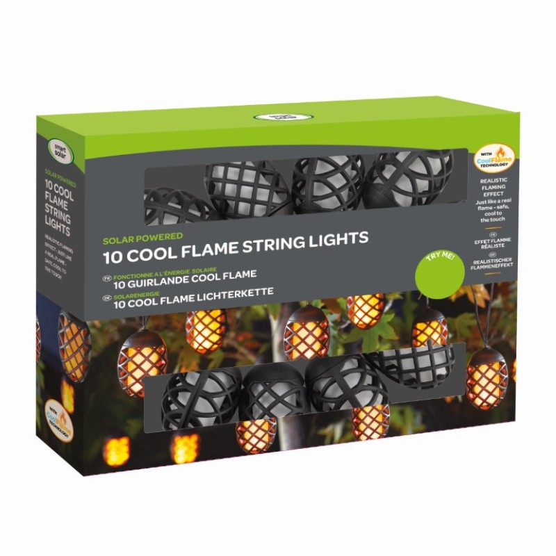 10 COOL FLAME SOLAR STRING LIGHTS, TRY ME