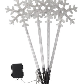 SNOWDÉCOR STAKES LARGE 4PK WARM WHITE