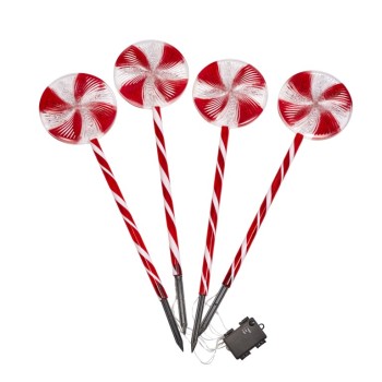 SG XMAS : LARGE CANDYSWIRL STAKES 4PC