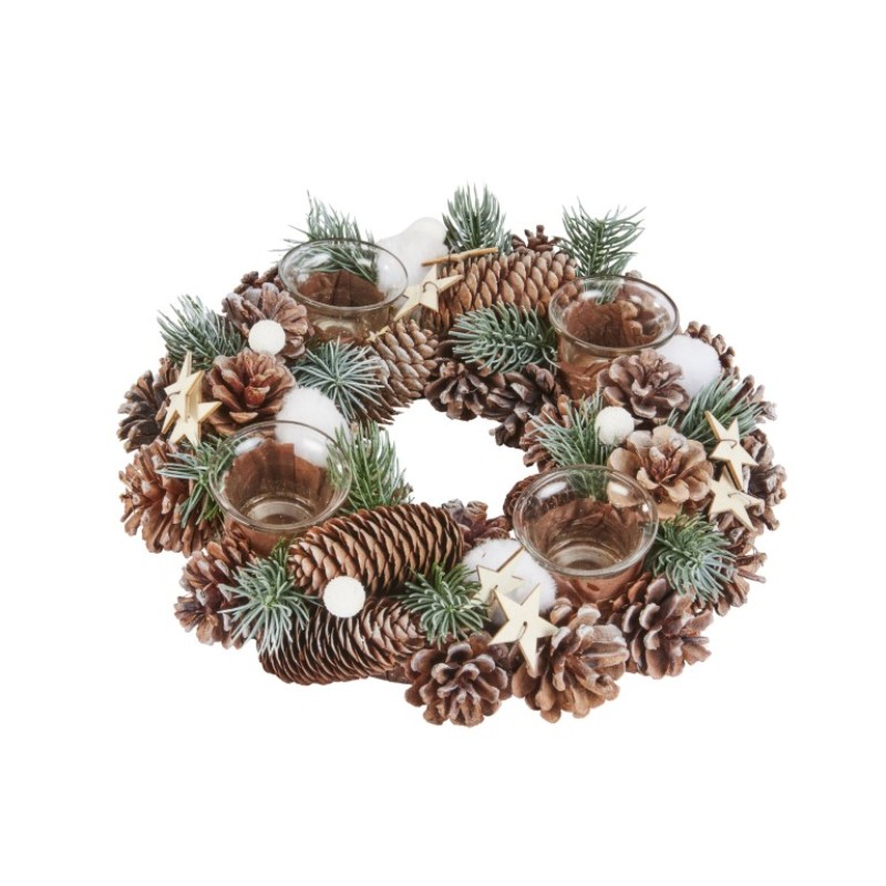 SG XMAS : FROSTPINE CANDLE HOLDER 33 CM