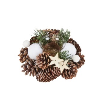 SG XMAS : FROSTPINE CANDLE HOLDER 15 CM