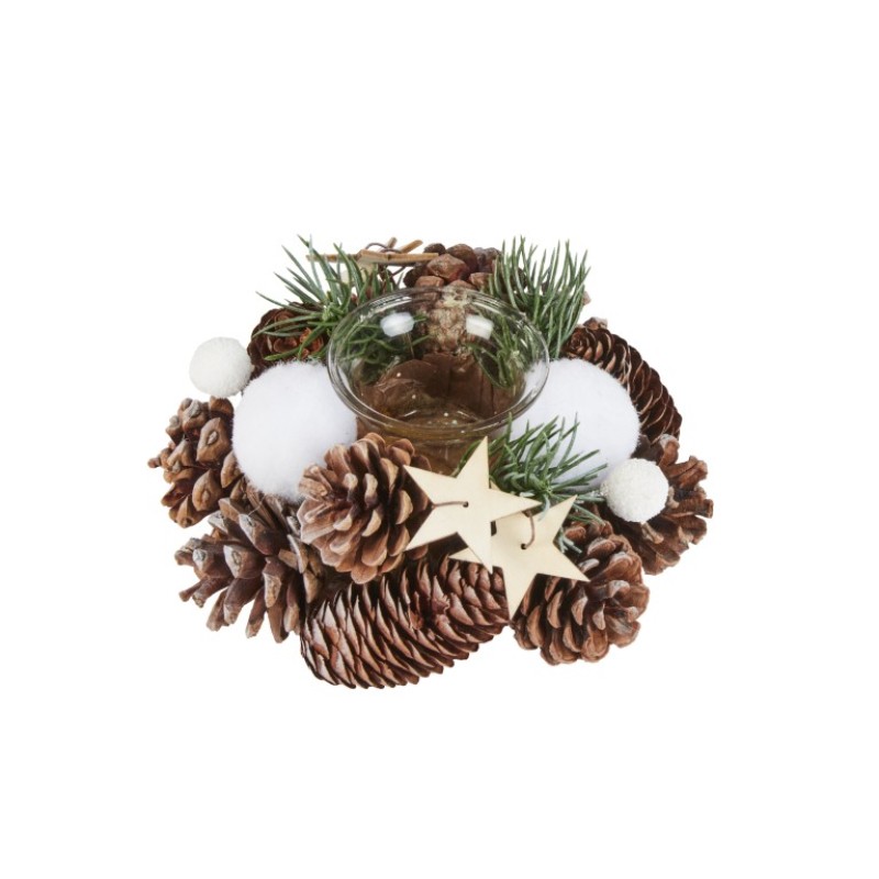 SG XMAS : FROSTPINE CANDLE HOLDER 15 CM