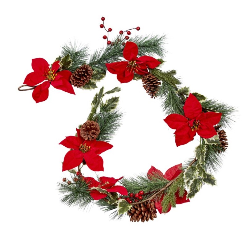POINSETTIA GARLAND - 180CM