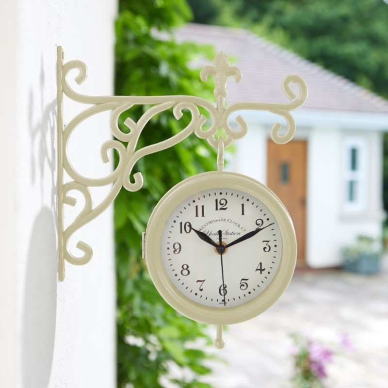 SG: EORK STATION WALL CLOCK & THERMOMETER CREAM
