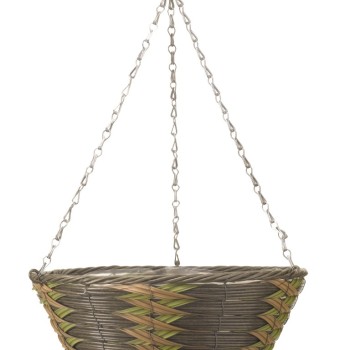SG: 14” SAFARI FAUX RATTAN BASKET