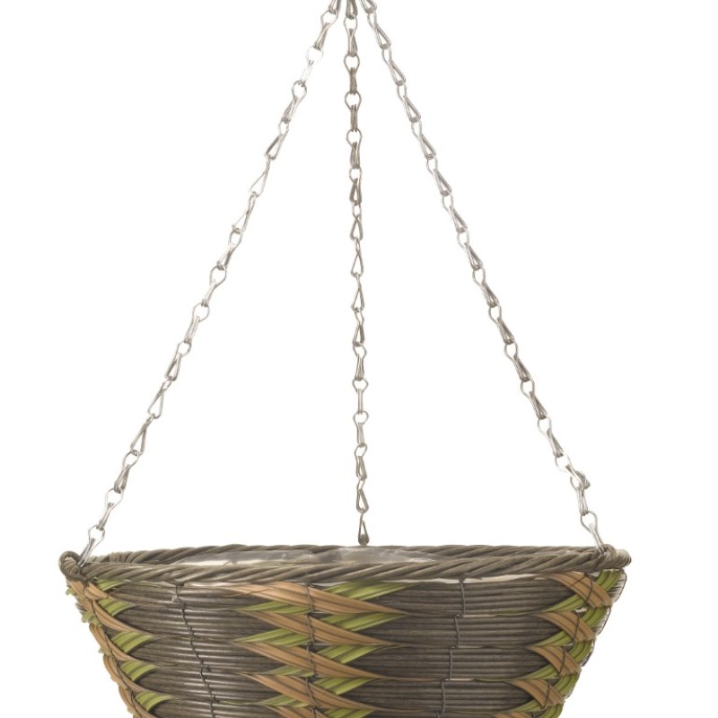 SG: 14” SAFARI FAUX RATTAN BASKET