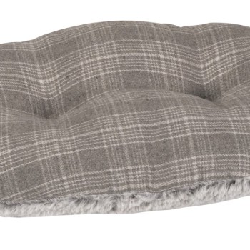 GREY PLAID OVAL CUSHION XS