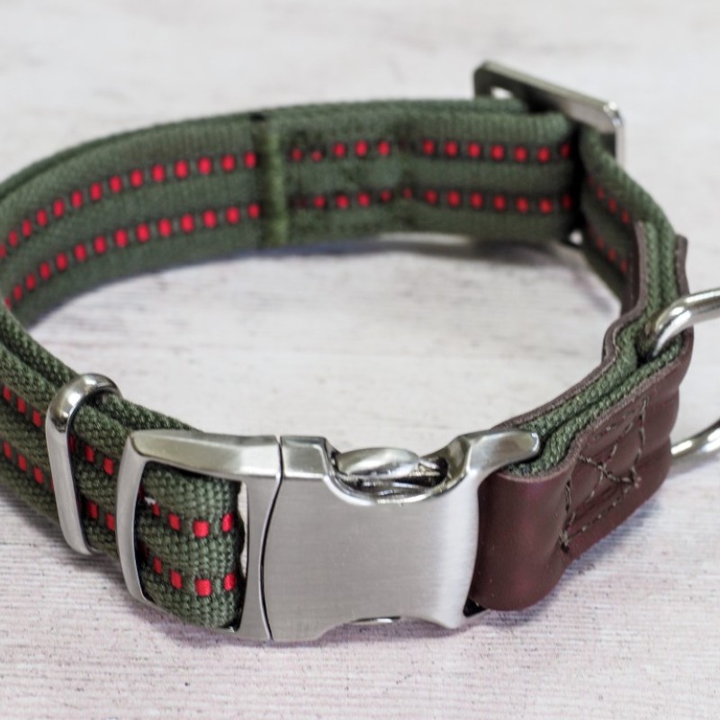 SG: PRIMO DOG COLLAR OLIVE L