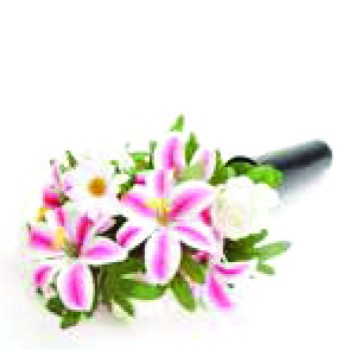 GRAVE VASE SPIKE WITH LILLIES