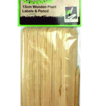 13CM WOODEN PLANT LABELS & PENCIL