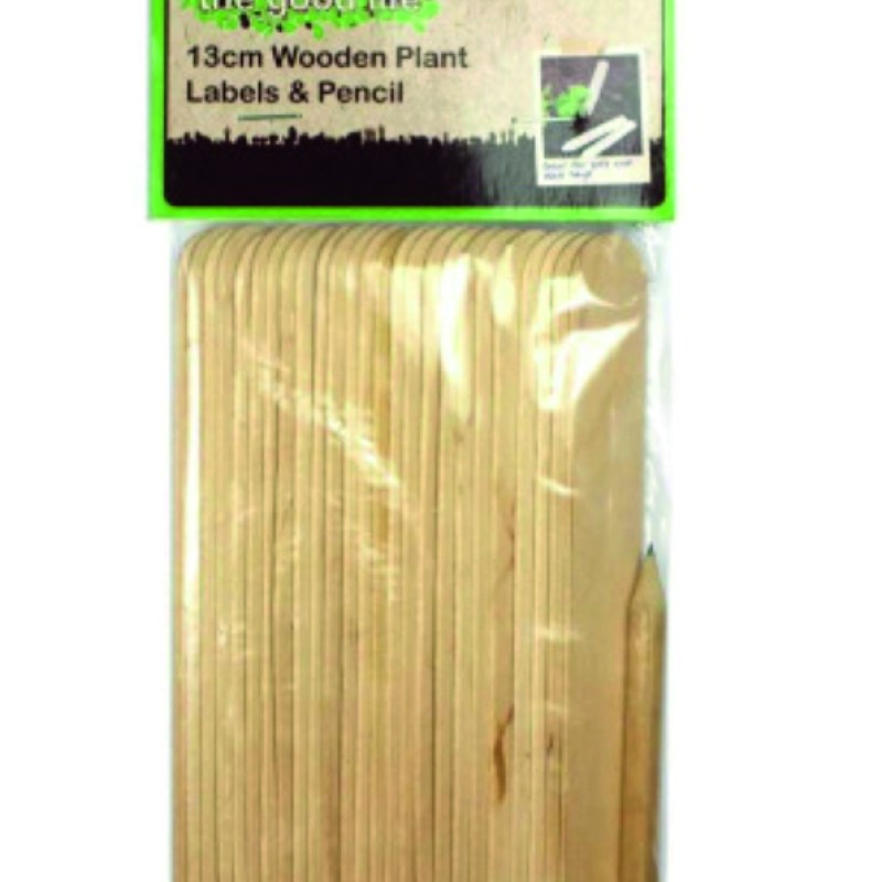 13CM WOODEN PLANT LABELS & PENCIL