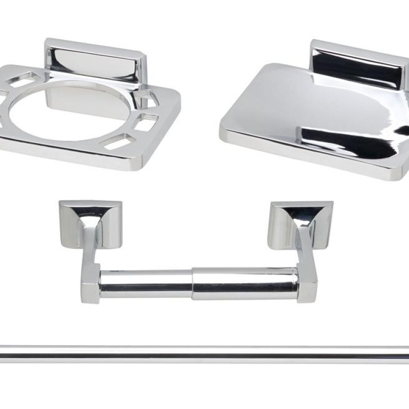 TEMA ROMA CHROME 4 PCE BATHROOM ACCESSORY SET