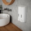 EUROSHOWERS TALL WHITE DOUBLE DISPENSER