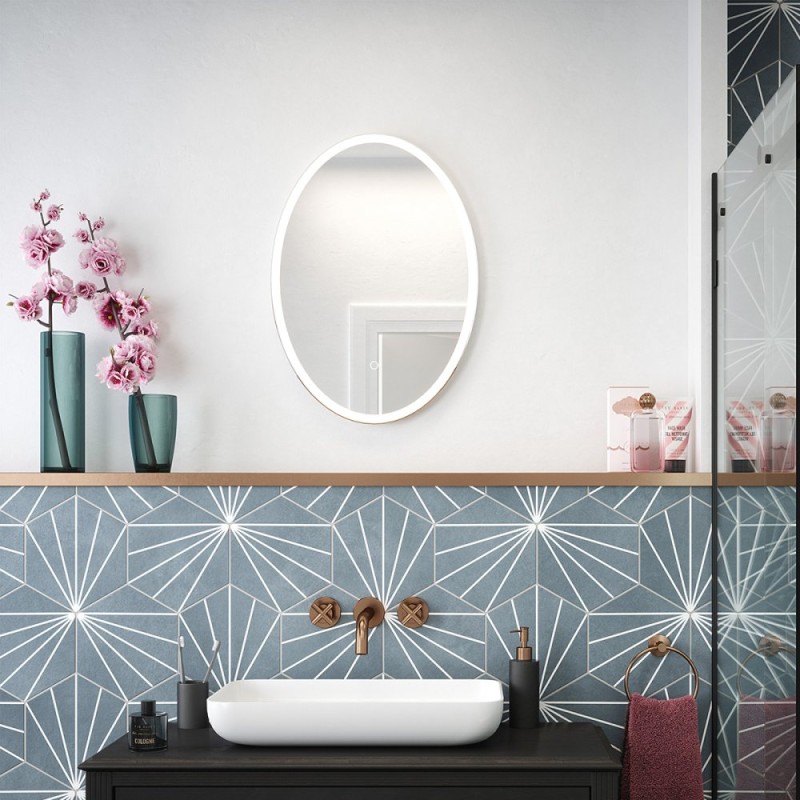 TEMA VICO IP44 LED OVAL MIRROR 70X50 DEMIST