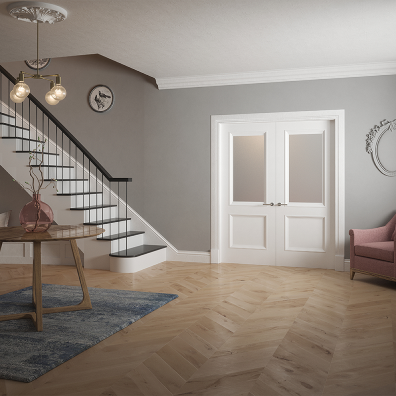 MONROE PRIMED 2P BOLECTION DOOR 78X30 ETCH GLAZED