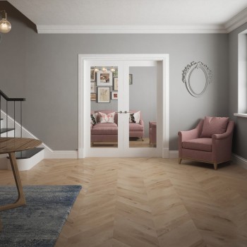 BOSTON SHAKER PRIMED DOOR CLEAR GLAZED 80x32X44MM