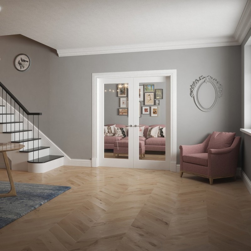 BOSTON SHAKER PRIMED DOOR CLEAR GLAZED 80x32X44MM