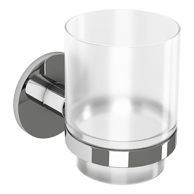 TEMA MALMO TUMBLER HOLDER CHROME W GLASS TUMBLER