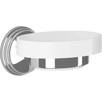 TEMA ARNO SOAP DISH CHROME WITH CERAMIC DISH