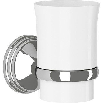 TEMA ARNO TUMBLER HOLDER CHROME w CERAMIC TUMBLER