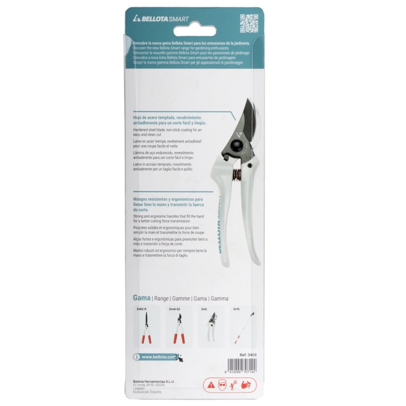 One-handed bypass pruning shears with polypropylene handles / 3408