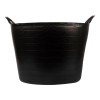 42 litres black plastic bucket with reinforced handles / BKT42BP