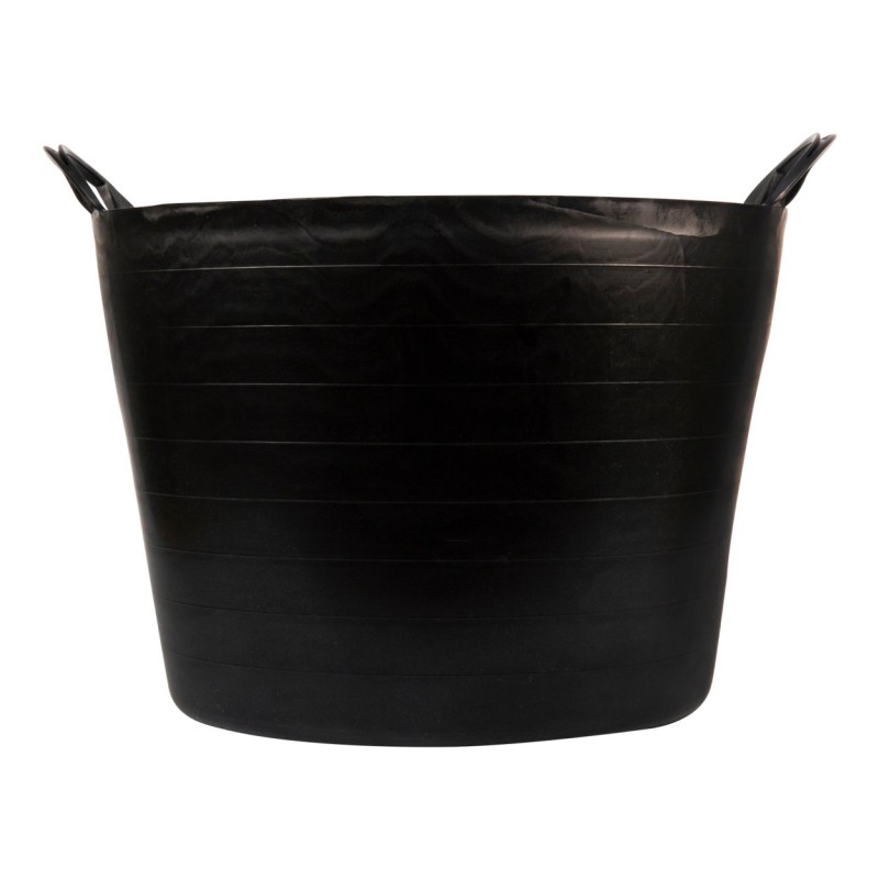 42 litres black plastic bucket with reinforced handles / BKT42BP
