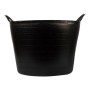 42 litres black plastic bucket with reinforced handles / BKT42BP