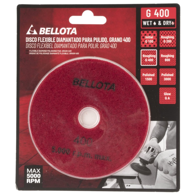 Flexible diamond polishing disc - grit 400 / DFDIAM400