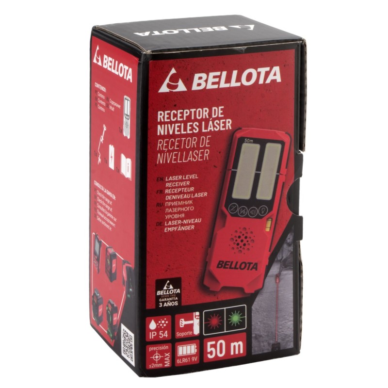 Laser level receiver up to 50 m, red and green / NIVRECEP