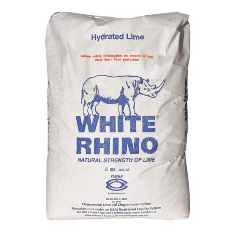 White Rhino Hydrated Lime For Building and Agricultural Use 25KG