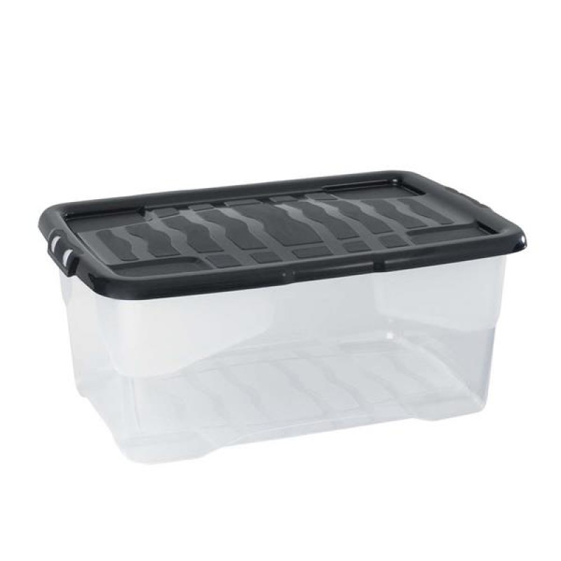 Home Collection Curve Clear Storage Box With Lid 42L