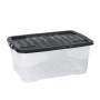 Home Collection Curve Clear Storage Box With Lid 42L