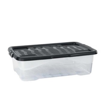 Home Collection Underbed Curve Clear Storage Box With Lid 42L