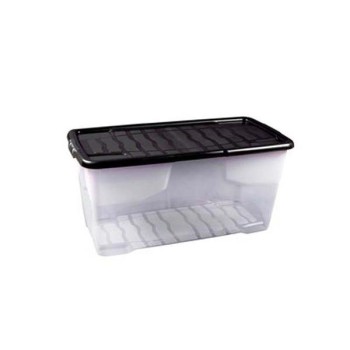 Home Collection Curve Clear Storage Box With Lid 80L