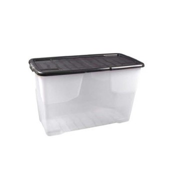 Home Collection Curve Clear Storage Box With Lid 100L