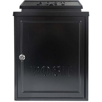 The Manor Collection Black Aluminium Lockable  Postbox