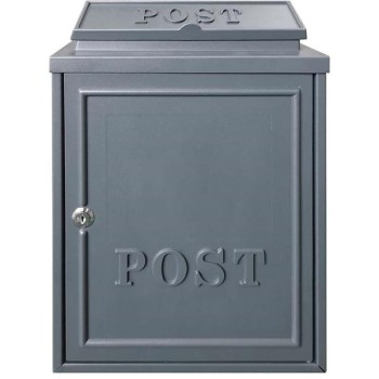 The Manor Collection Grey Aluminium Lockable Postbox